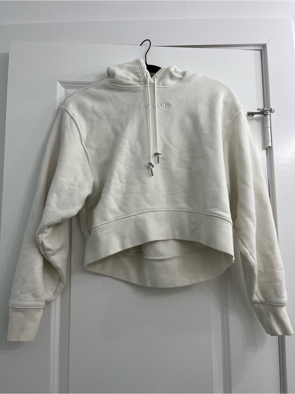 Adidas Ivy Park White Cropped Hoodie